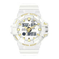 Trendy Sports Electronic Watch Fashion Double Display Large Dial Luminous Waterproof Unisex