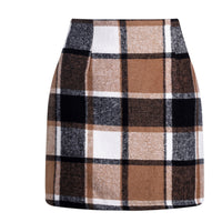Women's High Waisted Plaid Skirt Tight Fitting