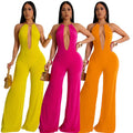 New Fashion Jumpsuit Women's Solid Color Sexy Casual