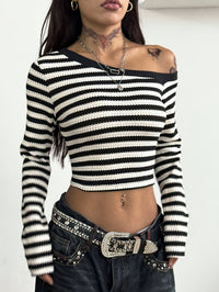 Womens Striped Long-Sleeve T-Shirt