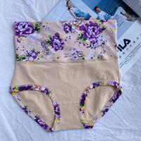 Women's High Waist Plus Size Printed Cotton Underwear