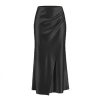 New Puffed Satin Skirt With Elastic Waist