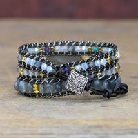 Natural Stone Sparkling Woven Personalized Bracelet