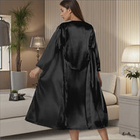 Sexy Womens SpringSummer Loose Slip Dress Bathrobe Loungewear Fashionable Long Nightgown Set