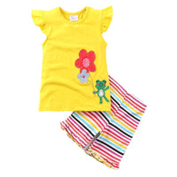 Girls' Embroidered Short Sleeve Children's Suit Short Sleeve