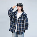 American Retro Plaid Shirt Men's And Women's Hooded Jacket