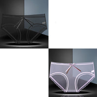 Full Transparent Panties Women's Mesh Lace Mid-waist Large Size