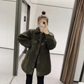 Lamb Fleece Shirt Coat Lapel Long Sleeve Women's Coat