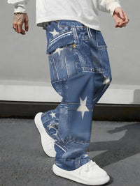 Pink Camo Cargo Pants Printed Design Trendy Casual Loose-Fit Versatile And Breathable Trousers