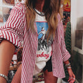 Single Row Multi-buckle Shirt Women's European And American Fashion