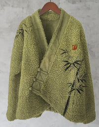 Womens Printed Kimono Cardigan Fleece Jacket Fashionable Womens Outerwear