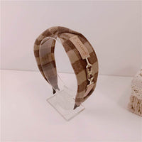 Simple Plaid Headband Fabric Hairband Temperament