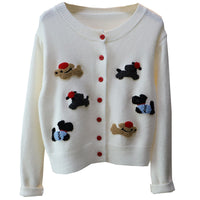 Korean Style Women's Round Neck Cartoon Sweater