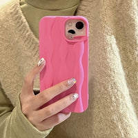 Macaron Pure Color All-matching Three-dimensional Corrugated Phone Case