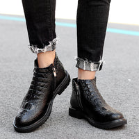 Korean Side Zipper Men's Leather Boots