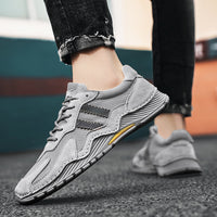 New Men's Low-top Lace-up Hiking Boots Fashion Platform Shoes