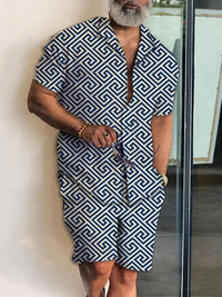 Fashion Simple Men's Short Sleeve Shirt Outfit
