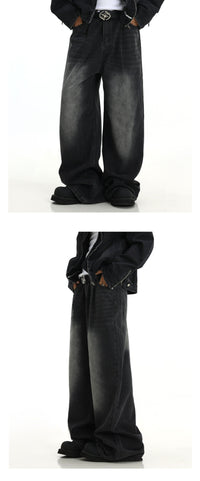 Men's Special-interest Design American Retro Washed Jeans