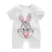 Baby cotton short-sleeved jumpsuit