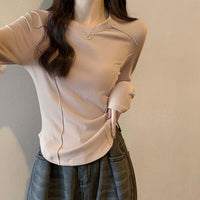Women's Short Student Slim Fashion Base Shirt