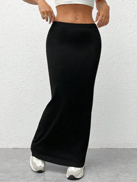 Women's High-Waisted Solid-Color Tight Casual Skirt