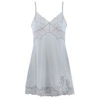 Lace deep V backless nightdress