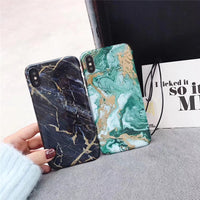 Green Black Marble Phone Case