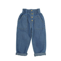 Girls' Fashionable And Versatile Personal Leisure Four-button Jeans