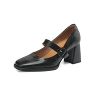 Elegant, Versatile Sheepskin Mary Jane Shoes With A Premium Leather Buckle