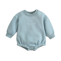 Infant Jumpsuit Solid Color Loose Long Sleeves Onesie