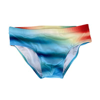Gradient Color Matching Low Waist Beach Sports Triangle Men's Swimming Shorts