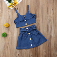 Children's clothing girls suspender skirt