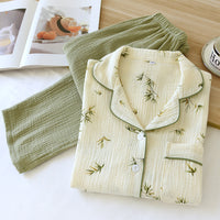 Springautumn Pajamas For Women Double-layer Gauze Loungewear