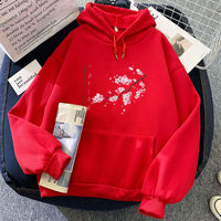 Womens Fashionable Printed Casual Loose Hoodie