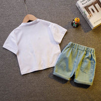 Summer New Cotton Baby Boy And Baby Girl Short-sleeved Shorts Two-piece Set