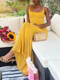 Elegant Beaded Maxi Slip Dress