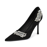 Black Suede High Heels Women Pointed Stiletto Heel