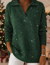Simple Relaxed Fit Retro Long Sleeve Top For Women