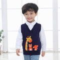 Children's knitted vest sweater boy vest warm deer cartoon pattern