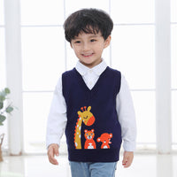 Children's knitted vest sweater boy vest warm deer cartoon pattern