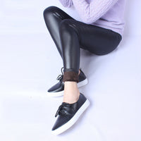 Imitation leather warm pants