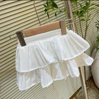 Girls' Summer Sleeveless Love Thin With Shoulder-straps All-match Cake Pleated Skirt