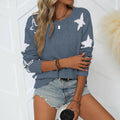 Round Neck Contrast Color XINGX Jacquard Regular Casual Woolen Pullover Top