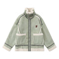 Lamb Wool Stand-up Collar Cotton-padded Clothes Stitching Fur Coat
