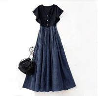 Japanese-style V-neck Slim-fit Dress
