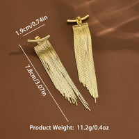 Irregular Slanted Long Tassel Earrings