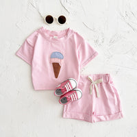 Baby Ice Cream Patch Short Sleeve Suit