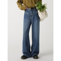 Women's Fashion High-Waist Straight-Leg Wide-Leg Jeans
