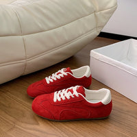 2026 Spring & Autumn New Arrival Anti-slip Suede Fashion Shoes, Low-top Casual Outdoor Solid Color Sneakers
