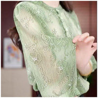 Women's Floral Summer Shirt, Loose-Fit Fashionable Crew-Neck Top